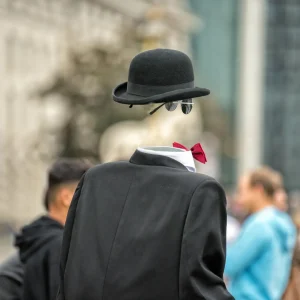 Anonymous businessman in bowler hat representing traditional b2b market networking